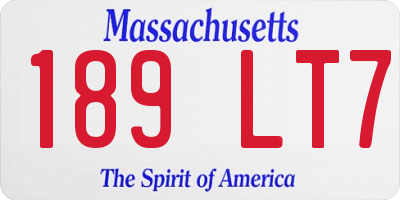 MA license plate 189LT7