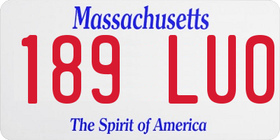 MA license plate 189LU0