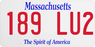 MA license plate 189LU2