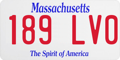 MA license plate 189LV0