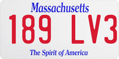MA license plate 189LV3