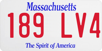 MA license plate 189LV4