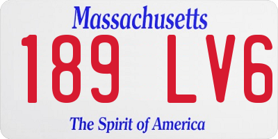MA license plate 189LV6