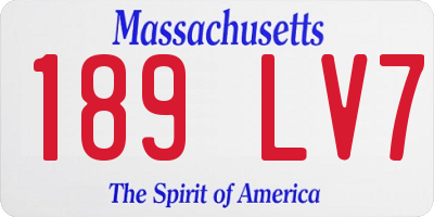 MA license plate 189LV7