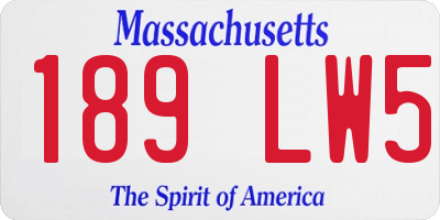 MA license plate 189LW5