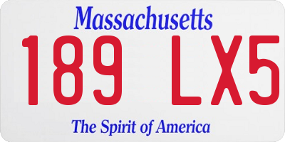 MA license plate 189LX5