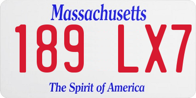 MA license plate 189LX7