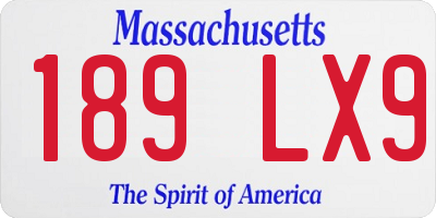 MA license plate 189LX9