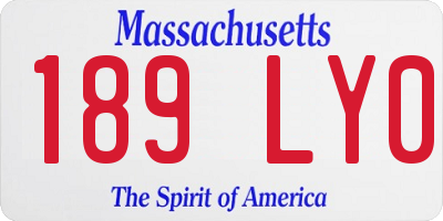 MA license plate 189LY0