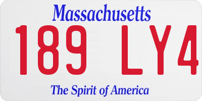MA license plate 189LY4