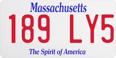 MA license plate 189LY5