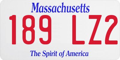 MA license plate 189LZ2