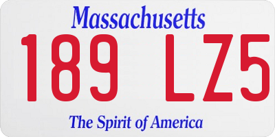 MA license plate 189LZ5