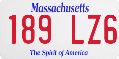 MA license plate 189LZ6