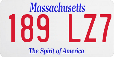MA license plate 189LZ7