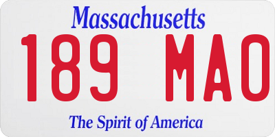MA license plate 189MA0