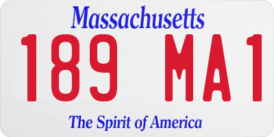 MA license plate 189MA1