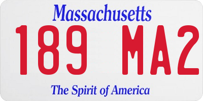 MA license plate 189MA2