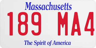 MA license plate 189MA4