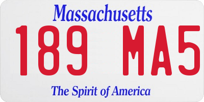 MA license plate 189MA5