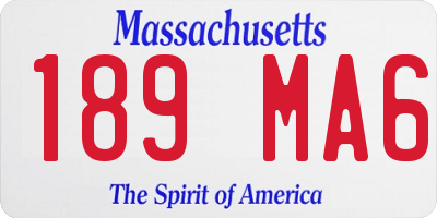 MA license plate 189MA6