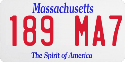 MA license plate 189MA7