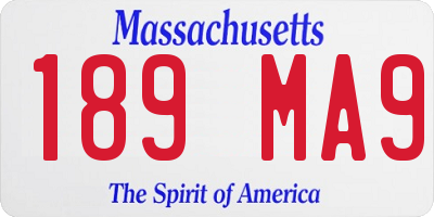 MA license plate 189MA9
