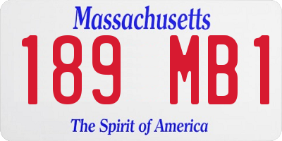 MA license plate 189MB1