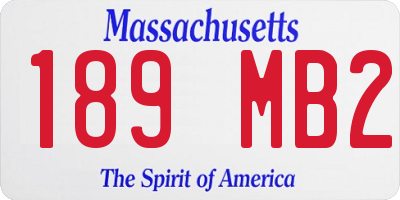 MA license plate 189MB2