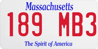 MA license plate 189MB3