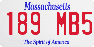 MA license plate 189MB5