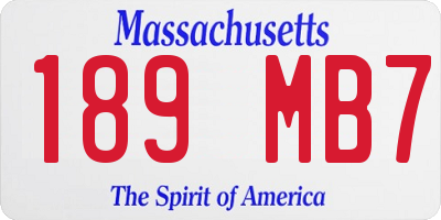 MA license plate 189MB7