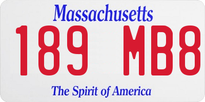 MA license plate 189MB8