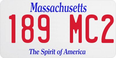 MA license plate 189MC2
