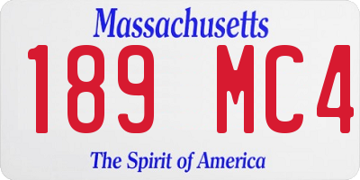 MA license plate 189MC4