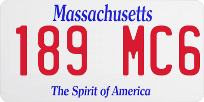 MA license plate 189MC6