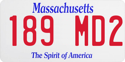 MA license plate 189MD2