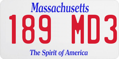 MA license plate 189MD3
