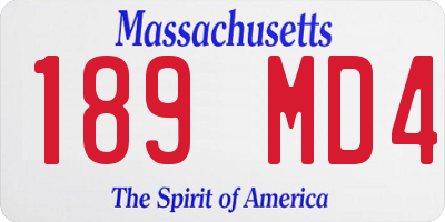 MA license plate 189MD4