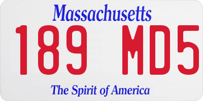 MA license plate 189MD5