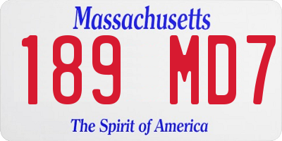 MA license plate 189MD7