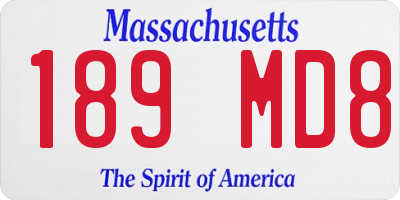MA license plate 189MD8