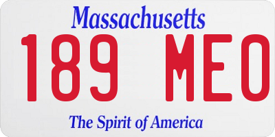 MA license plate 189ME0