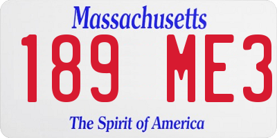 MA license plate 189ME3