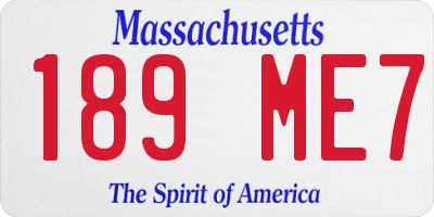 MA license plate 189ME7