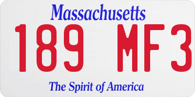 MA license plate 189MF3