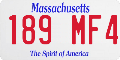 MA license plate 189MF4