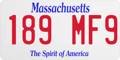 MA license plate 189MF9