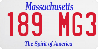MA license plate 189MG3