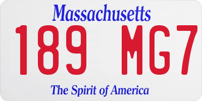 MA license plate 189MG7